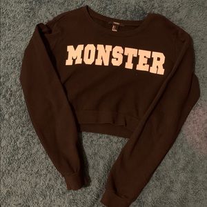 Black “Monster” cropped sweatshirt